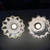 Holophane wall lights with bistro-style porcelain supports