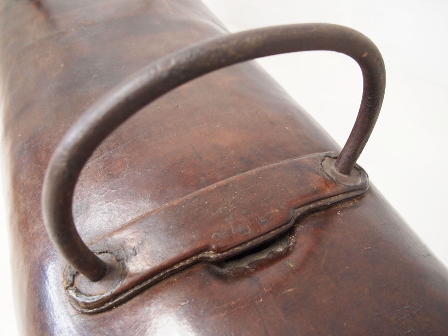Vintage leather cut down pommel horse bench
