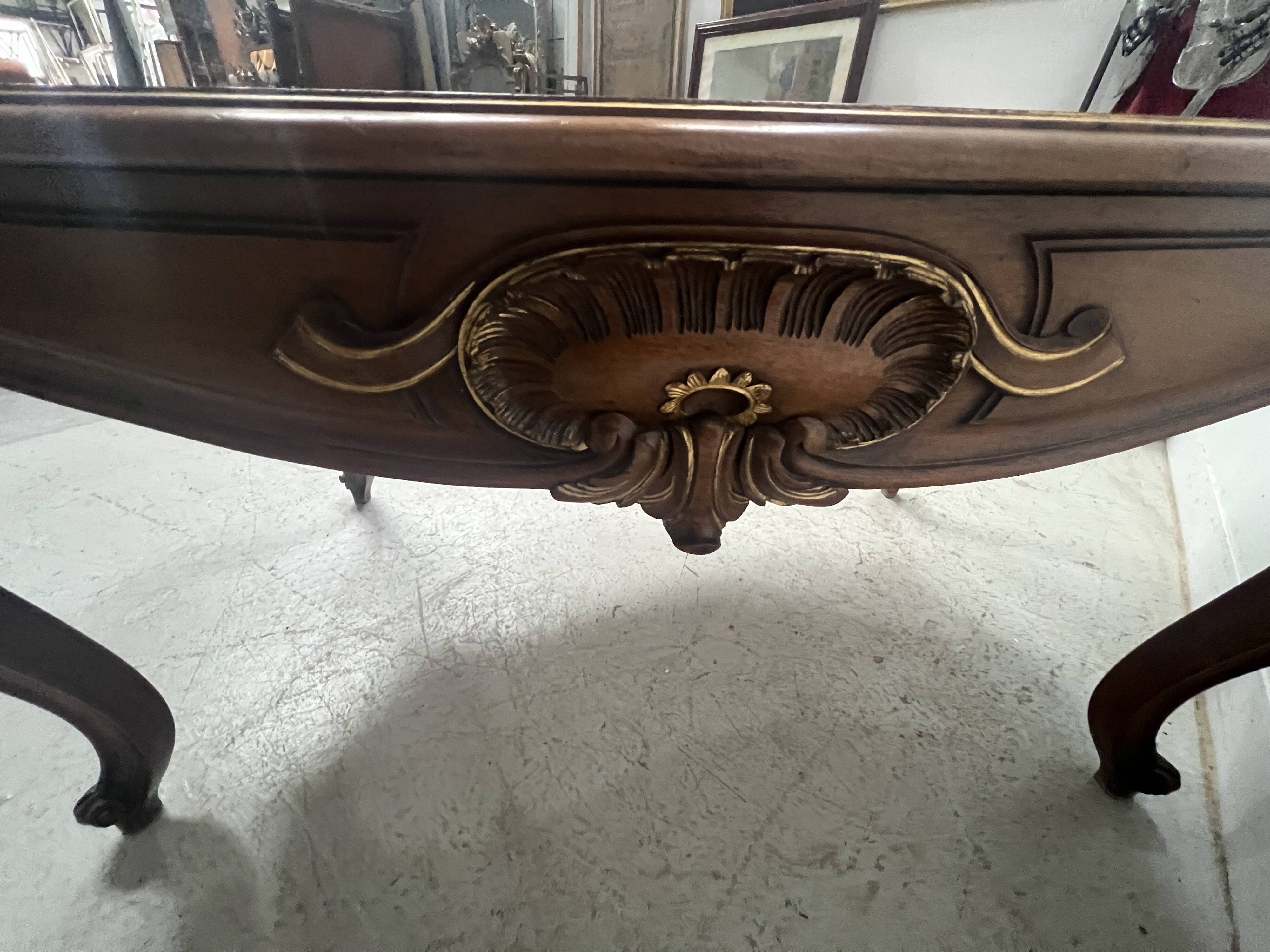 Louis XV style desk in solid walnut, 19th century