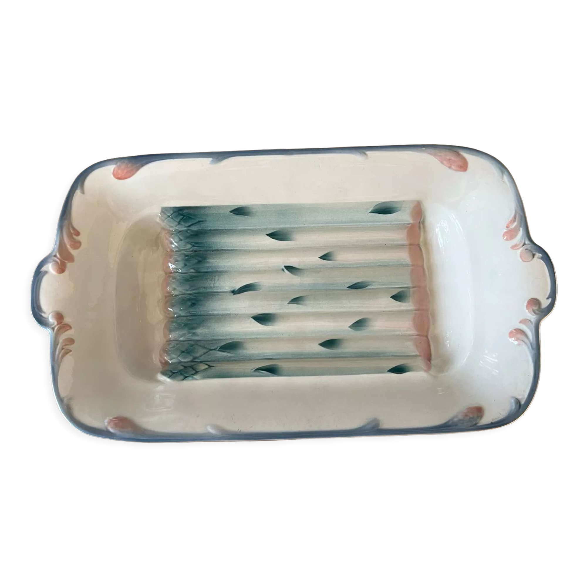 Faience asparagus dish - Digoin