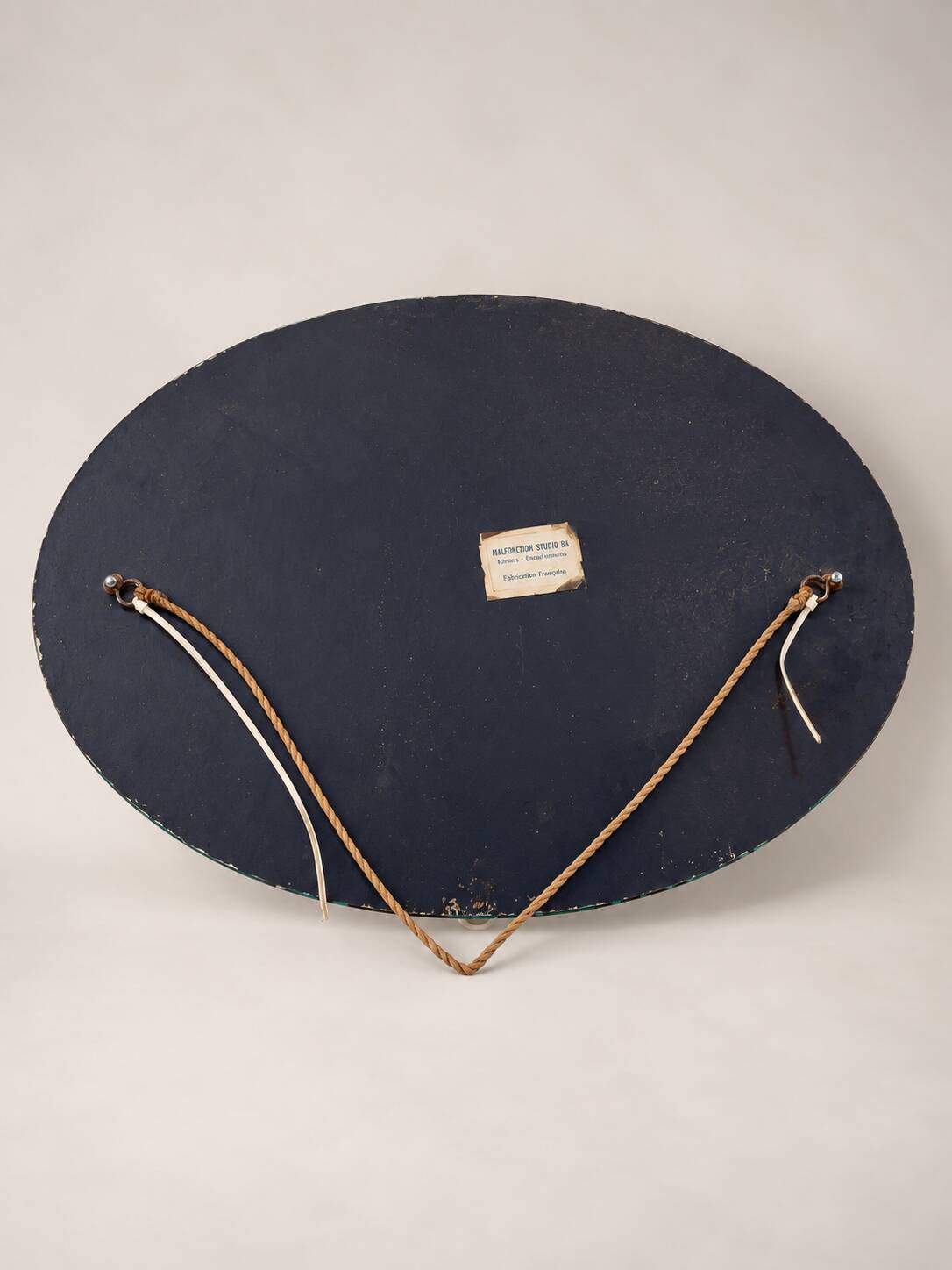 Vintage bevelled oval mirror – scalloped edge