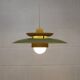 Lampe suspendue laquée verte vintage - Danemark 1980 -