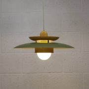 Lampe suspendue laquée verte vintage - Danemark 1980 -