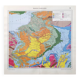 Old map of France Paris basin 43x43cm from 1950