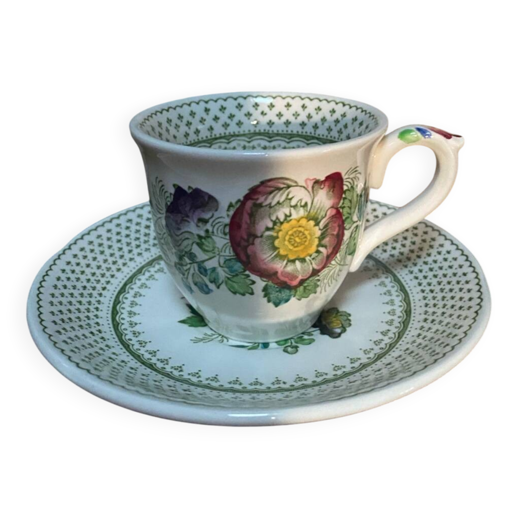 Lot de 6 Tasses et 5 Coupelles ACR Dynastie Porcelaine - Couleurs Métalliques - Vendu