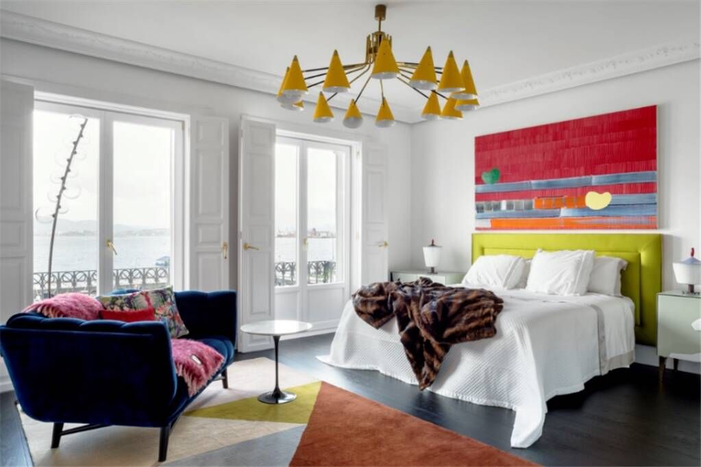Mid-Century Modern Italian Yellow Lacquered Metal and Brass Pendant Lamp