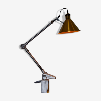 Lampe de bureau industrielle vintage pince etau
