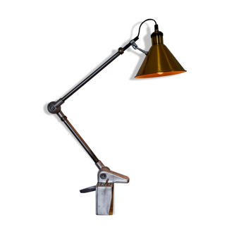 Vintage industrial desk lamp clamp and water