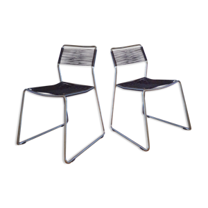 Pair de chaises scoubidou traineau