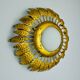 Sun wall lamp by ferro arte, metal and gold leaf and opaline glass, Spain, 1960