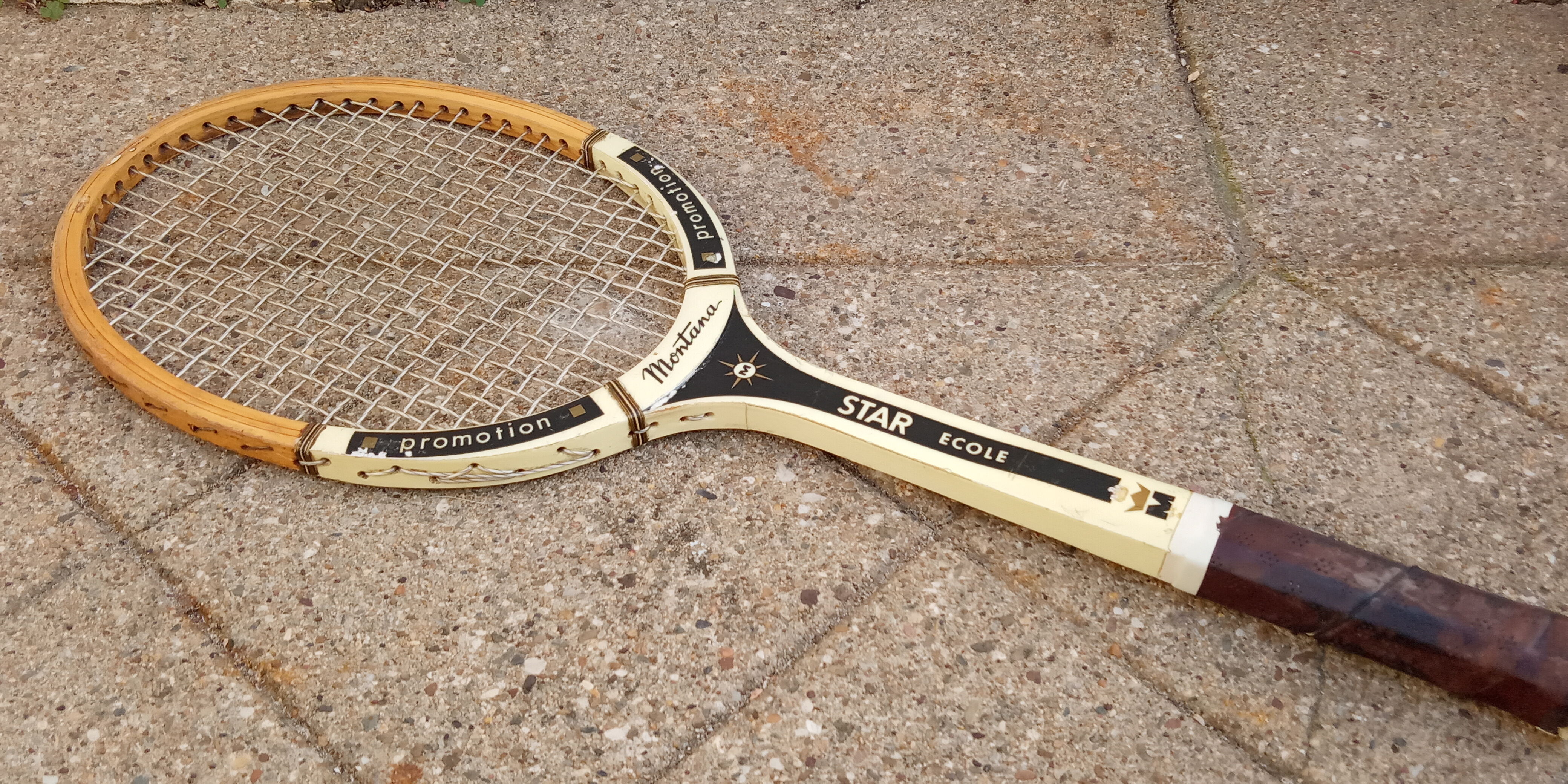 Vintage wooden tennis racket