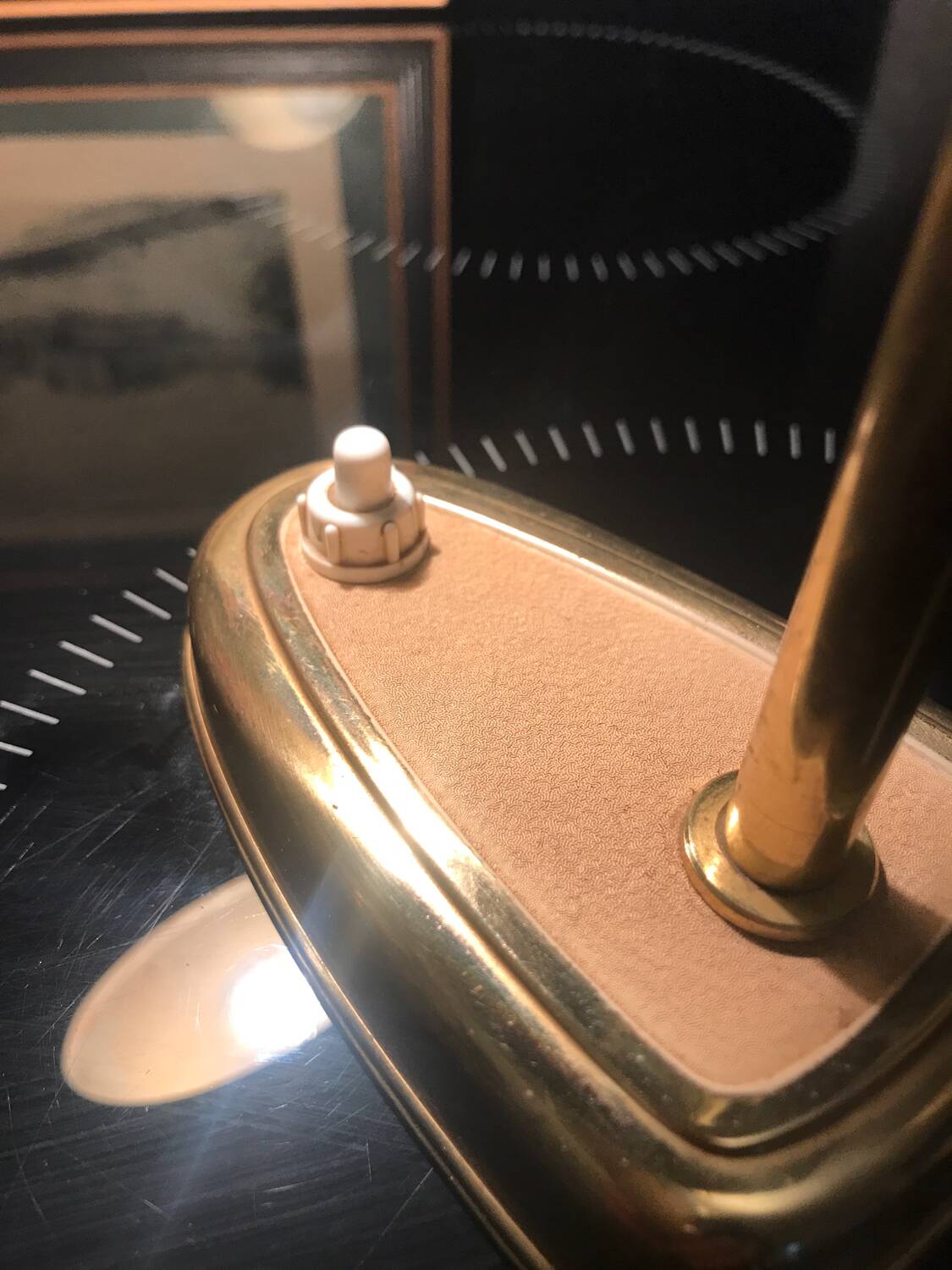 Small metal desk lamp from the 50s