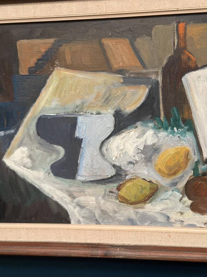 Original Swedish Oil on Canvas – “Still Life” by Inge Camill – Signed – Vintage & Framed – 57 × 34 cm (22.4" × 13.4")