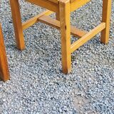 Set de 4 chaises des années 70 brutalistes en chêne