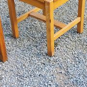 Set of 4 70s brutalist oak chairs