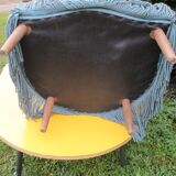 Pair of blue velvet toad armchairs