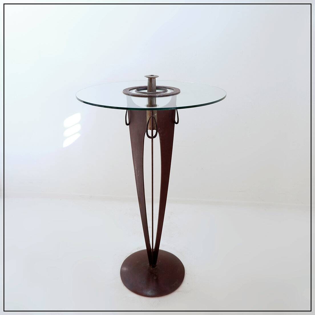 Vincent wegnez sculptural bronze and glass console table - belgium 20th