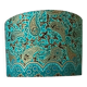 vintage fabric lampshade with golden paisley pattern