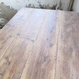 XL farmhouse table in solid oak, brutalist style, 20th century.