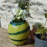 Vase en verre soufflé bicolore 70'