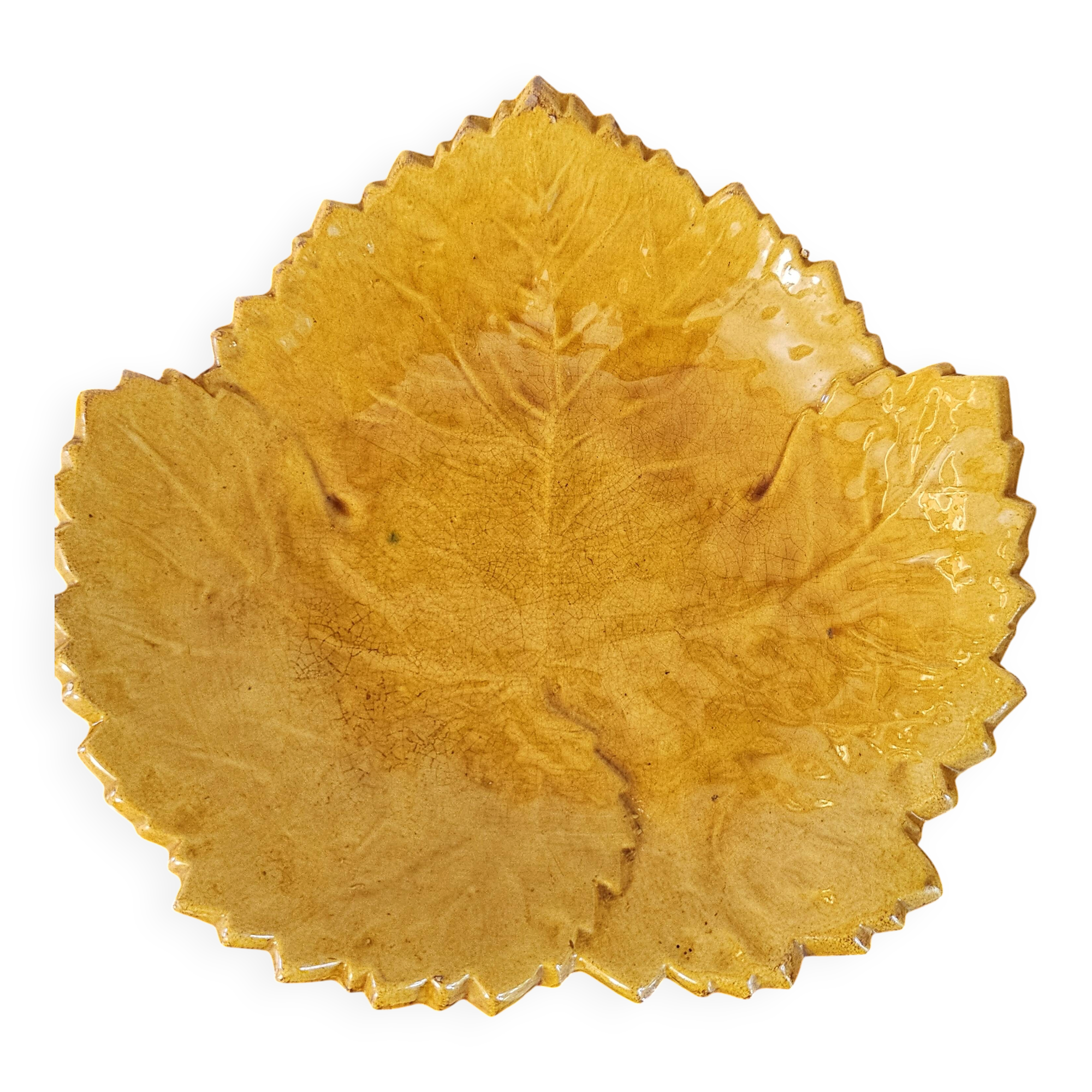 Glazed ceramic bowl amber — Atelier Cérenne, Vallauris (1950s)