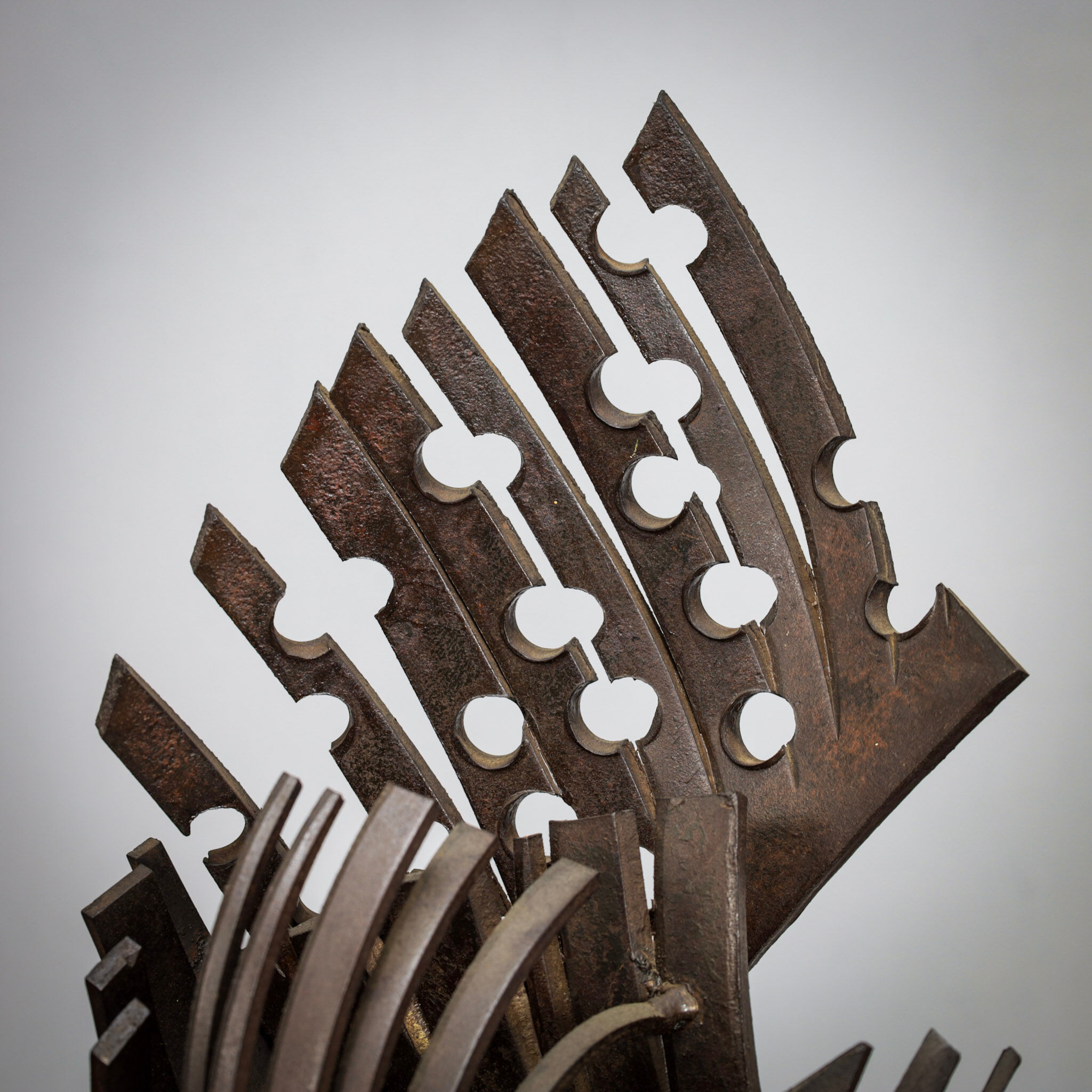 Brutalist abstract iron sculpture, signed CH, Netherlands, 1960s