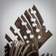 Brutalist abstract iron sculpture, signed CH, Netherlands, 1960s