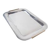 Stainless steel tray, Italian design, 1970s, made in Italy