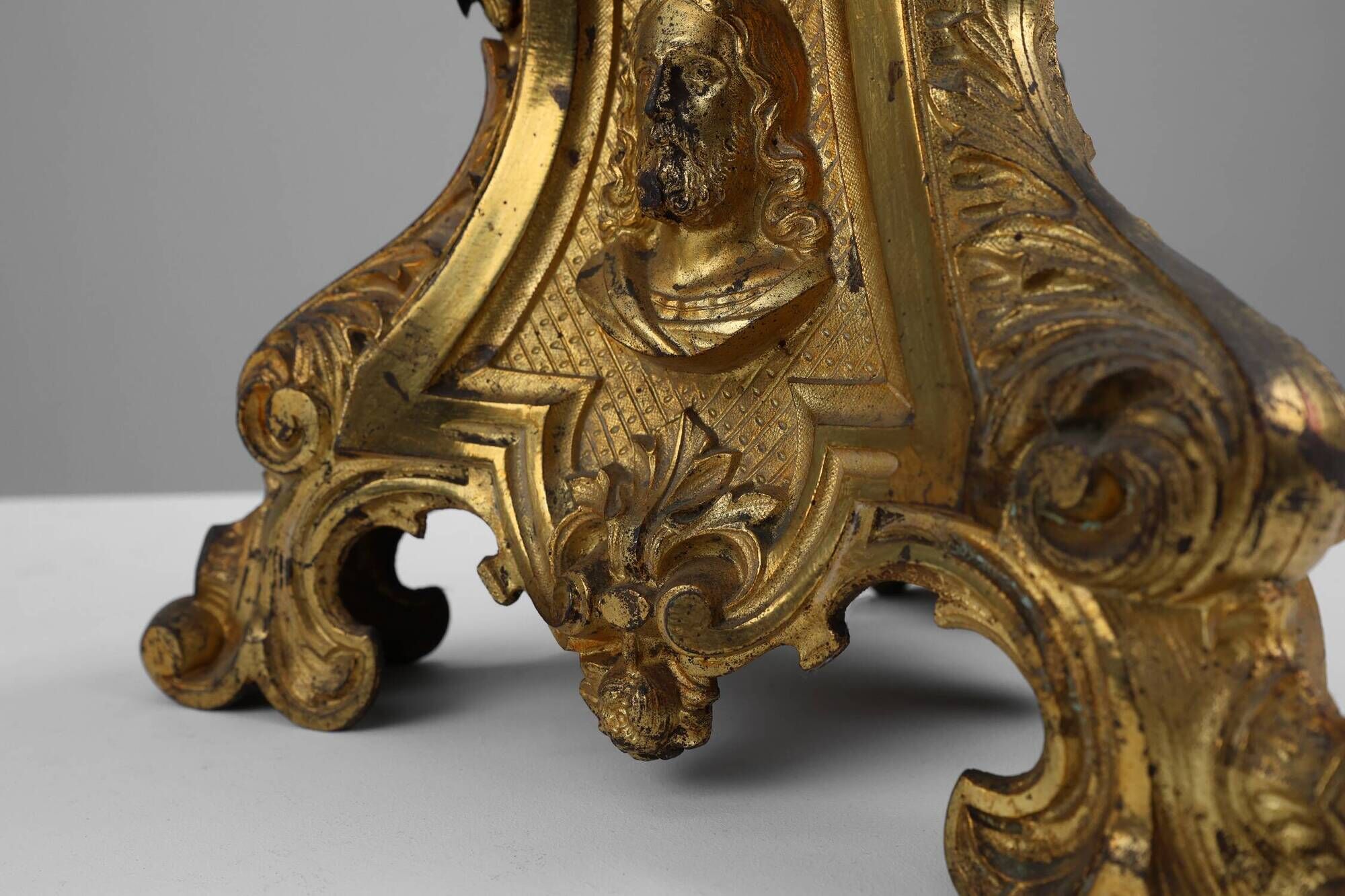 Large 18th century bronze and copper church candle holder, France