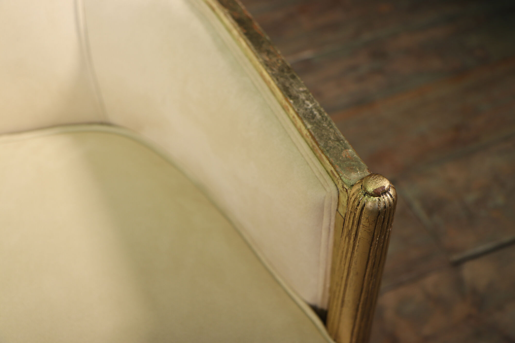 French Art Deco Sofa in Parcel Gilt wood