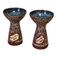 Pair of ceramic candlesticks Paris-Nice 1971