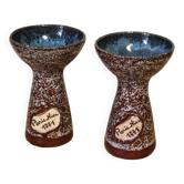 Pair of ceramic candlesticks Paris-Nice 1971