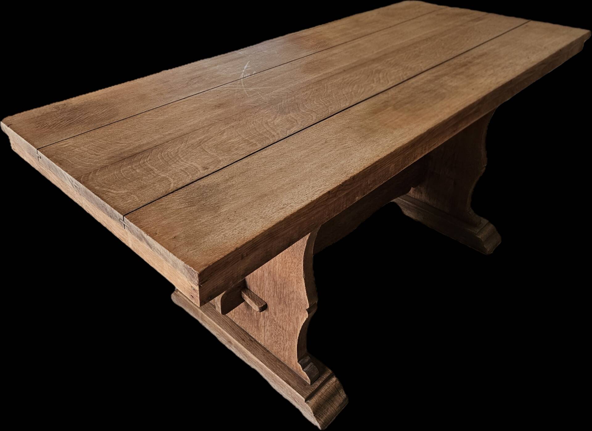 Monastery dining table, farmhouse, solid oak, antique vintage.