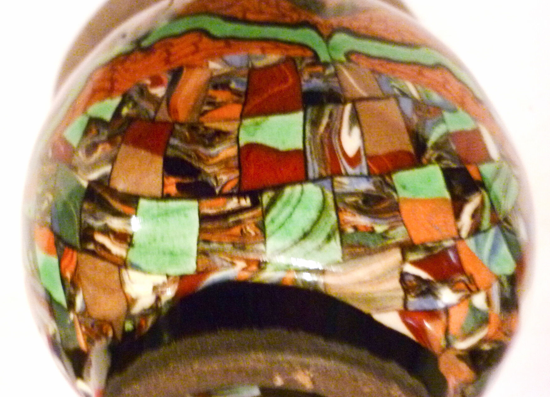 Flower spike in ball shape, glazed ceramic, signed Gerbino Vallauris.