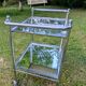 Chariot desserte vintage années 50 laiton nickelé miroir moderniste