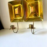 Pair Vintage Brass Wall Candle holder  Sconce  height 24 cm