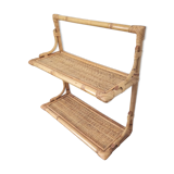 1960s rattan wall shelf