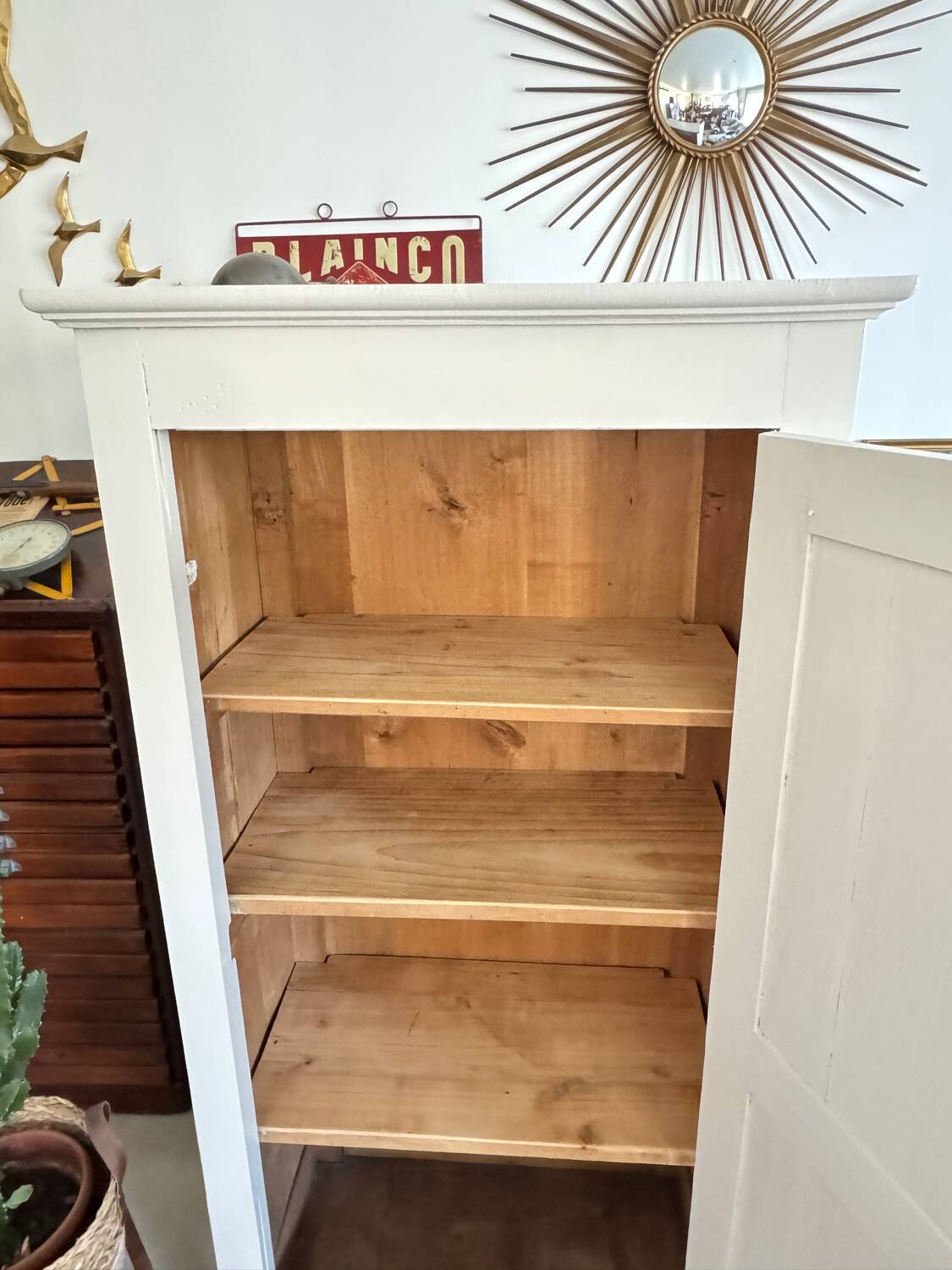 Antique vintage white Parisian wardrobe