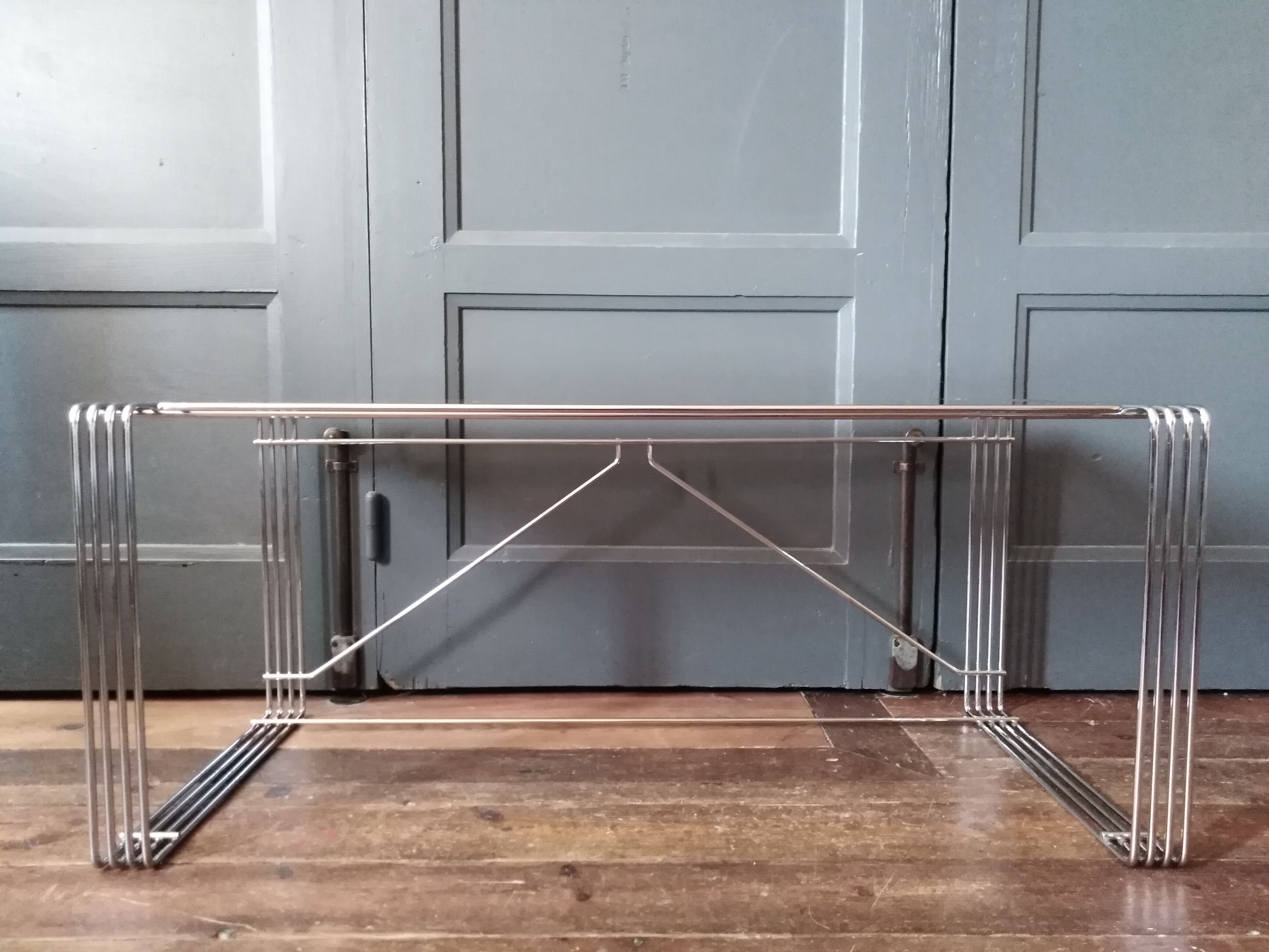 Glass and chrome coffee table 1970