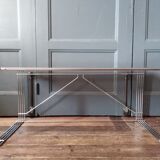 Glass and chrome coffee table 1970