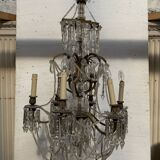 Lustre "Fontaine " de style Louis XV en bronze et pampilles XX siècle