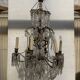 Louis XV style "Fontaine" chandelier in bronze and 20th century pendants