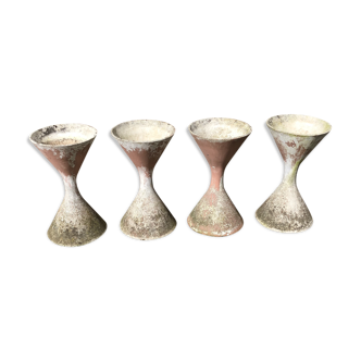 Set of 4 design planters Willy Guhl and Anton Bee