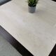 Table basse vintage travertin et bois design 1970