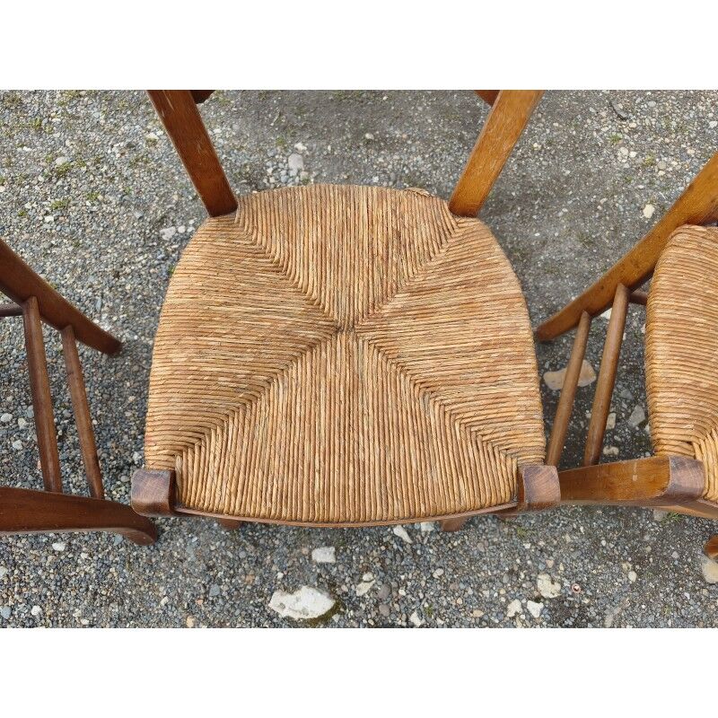 6 chaises paillées anciennes