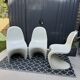 Lot de 3 chaises S vintage blanches dans le style Panton chair - Vitra