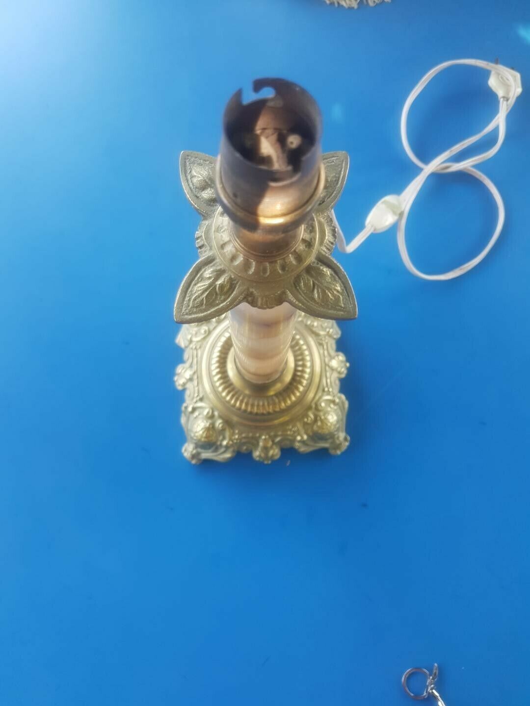 50s and 60s marble and brass lamp