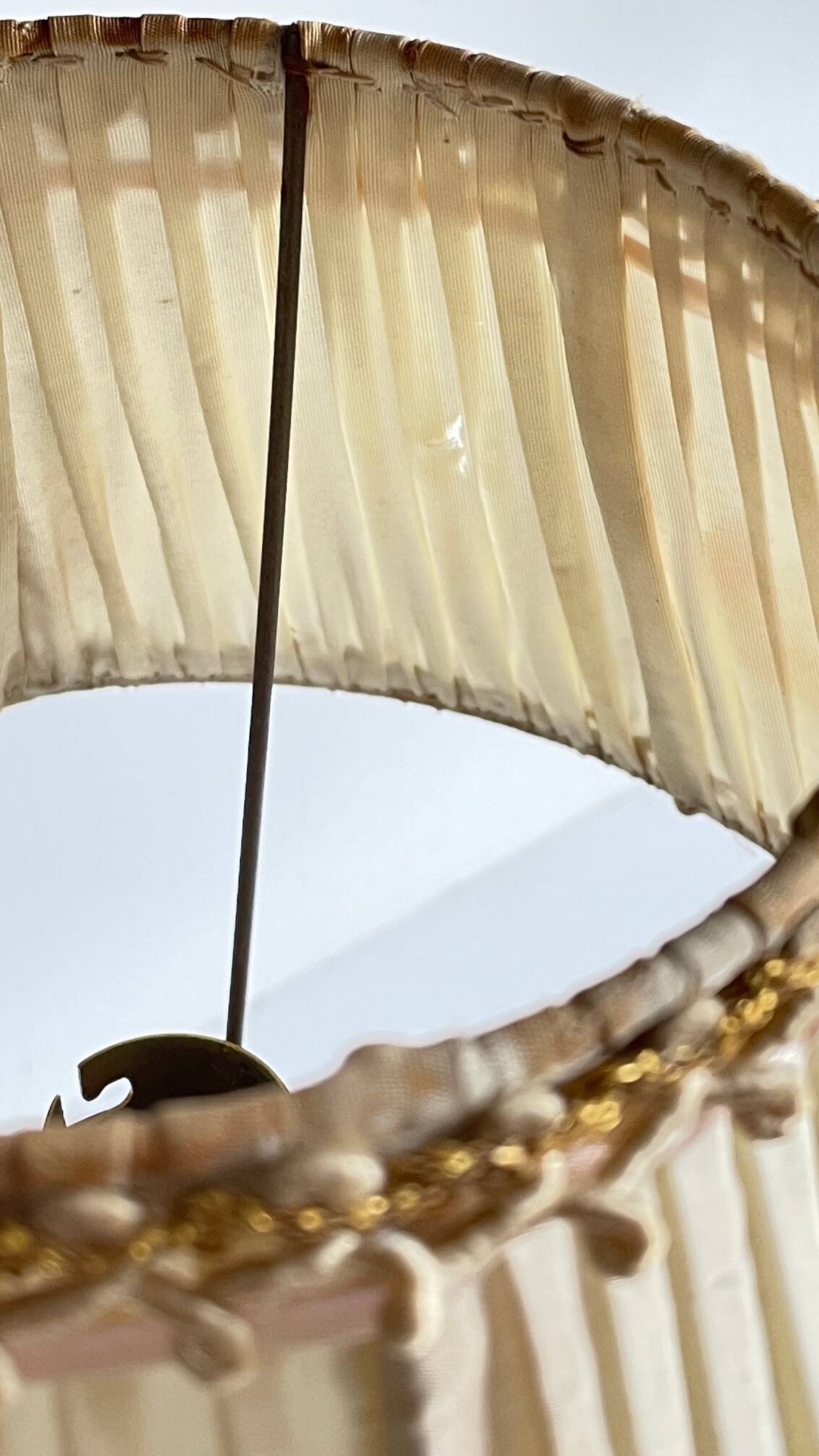 Solid brass lamp and antique lampshade