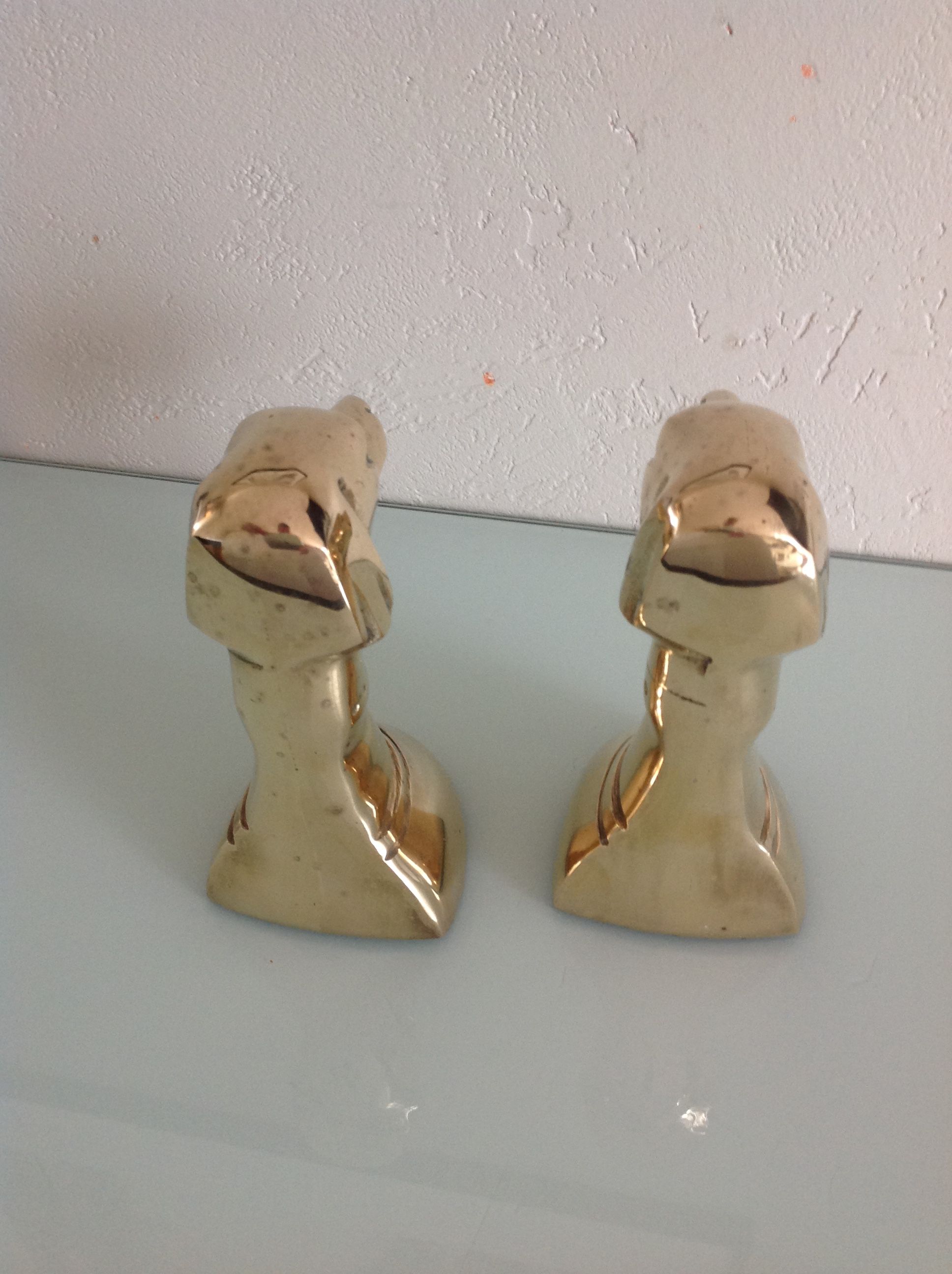 Pair of greenhouse books Greyhound brass heads 60/70