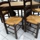 Suite of 6 brutalist straw chairs, 1940s
